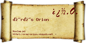Órás Orion névjegykártya